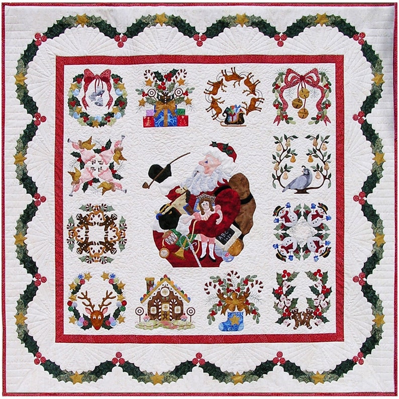 By: P3 Designs Pearl P Pereira Complete Set BALTIMORE CHRISTMAS Block Of The Month Applique Quilt Pattern