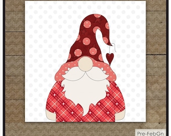 February Gnome *Pre-Cut Fusible Applique Pieces* From: The Whole Country Caboodle