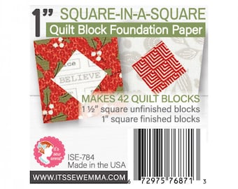 Square in a Square 1" Quilt Block Foundation Paper *42 sheets per pad* From: It's Sew Emma