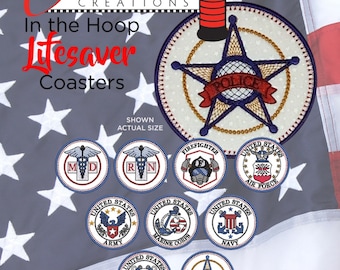 Lifesaver In-The-Hoop Coasters *Machine Embroidery CD* From: Claudia's Creations