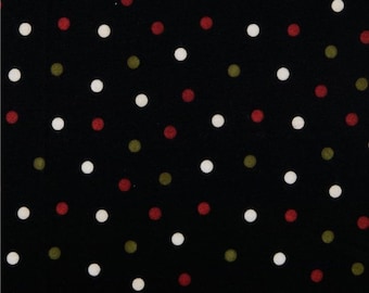 Most Wonderful Time Flannel - White/Red/Green on Black Big Dot- Woolies Flannel (MASF9214-JGR) By: Bonnie Sullivan - Maywood Studio