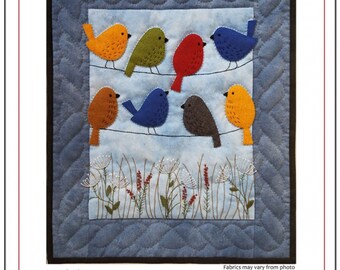 Birds on Wires *Wall Quilt Kit - Pattern, Fabric & Batting* From: Rachel's of Greenfield