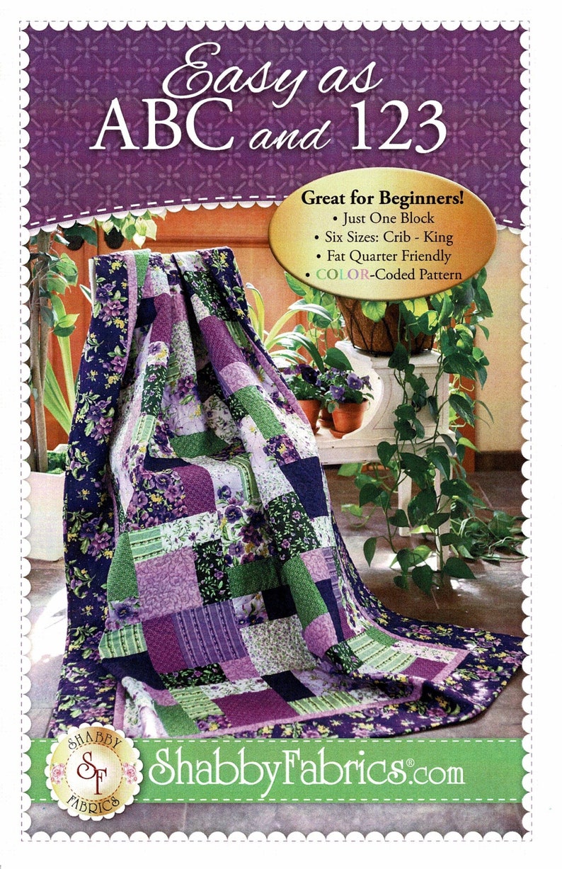 Easy as ABC and 123 great Beginner Quilt Pattern From Etsy Israel