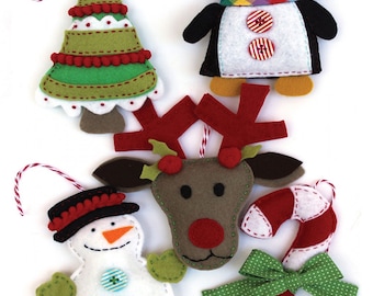 Felt Holiday Ornaments *Pattern* From: Jennifer Jangles