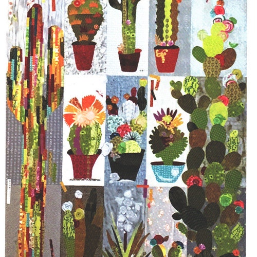 Sunflowers Collage Quilt Pattern by Laura Heine of Fiberworks Etsy