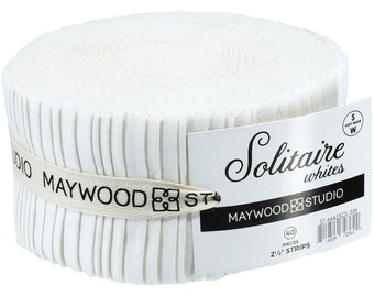 Solitaire Whites - Soft White *Jelly Roll - 40 Pieces* By: Maywood Studios