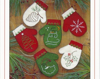 Mittens Ornaments Kit *Includes Woolfelt & Pattern* By: Rachel's of Greenfield
