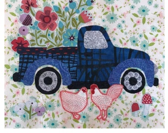 Whatevers! #37 Flower Truck *Collage Block Pattern* By: Laura Heine - Fiberworks