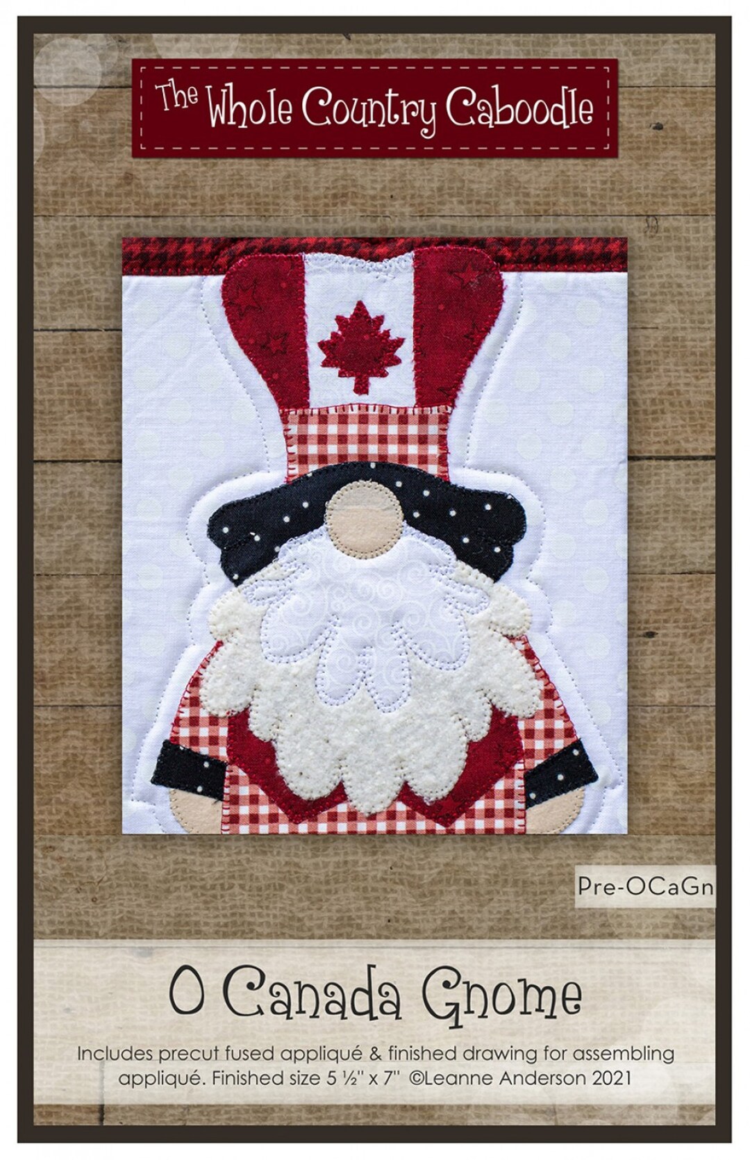 O Canada Gnome precut Fusible Applique Pieces From the Etsy