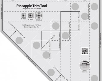 Pineapple Trim Tool  *Acrylic Template/Ruler*   By: Jean Ann Wright - Creative Grids