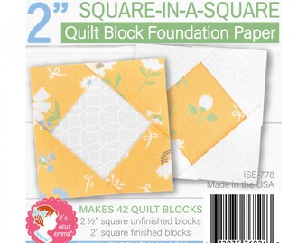 Square in a Square 2" Quilt Block Foundation Paper *42 sheets per pad* From: It's Sew Emma