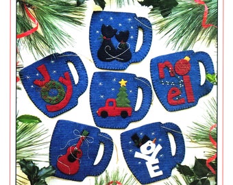 Merry Mugs Ornaments Kit *Includes Woolfelt & Pattern* From: Rachel's of Greenfield