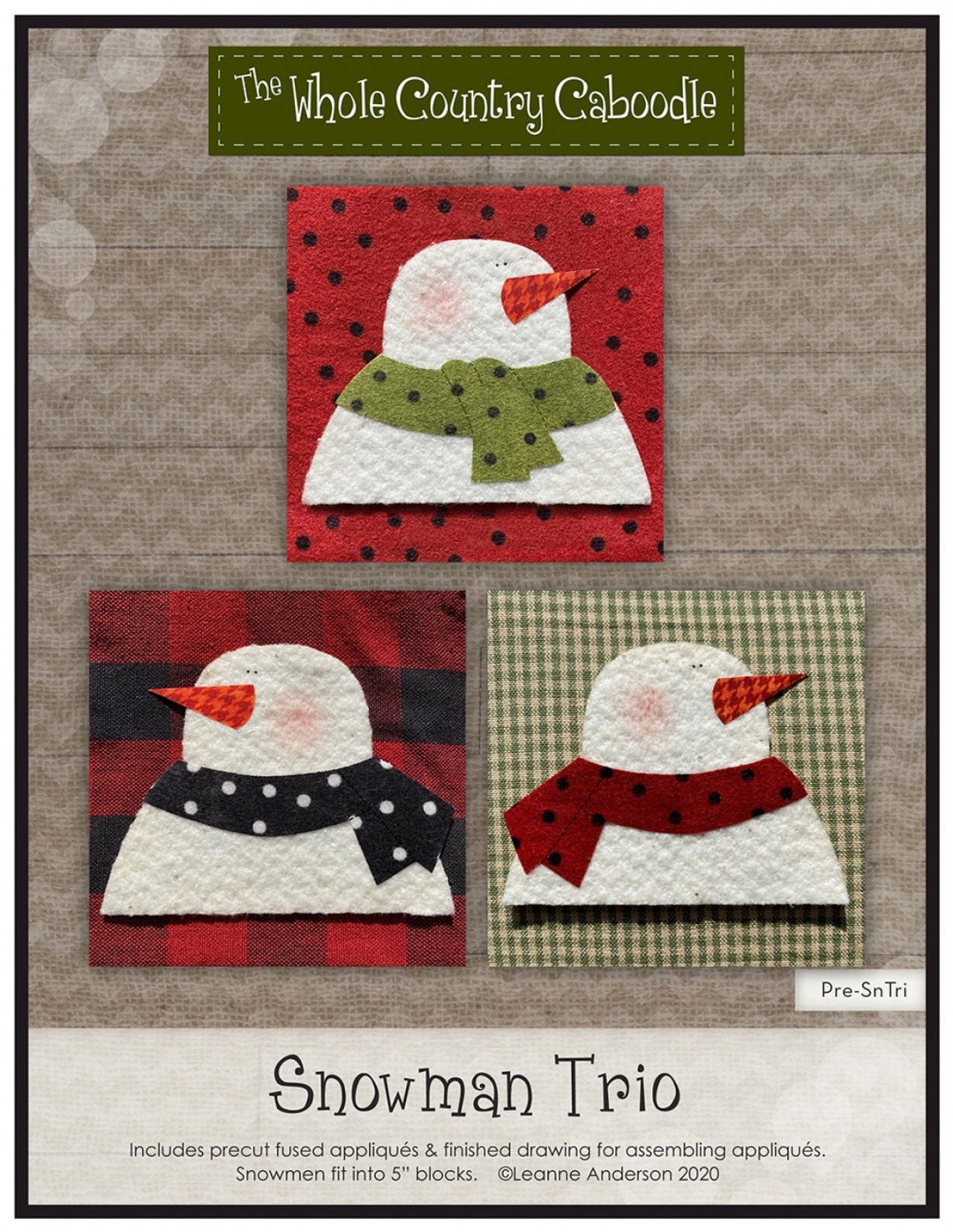 Snowman Trio precut Fusible Applique Pieces By the Whole Etsy