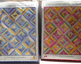 Cherry Lemonade Picnic Quilt Kit *Red or Blue Version* From: In The Beginning Fabrics