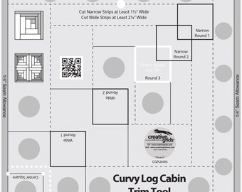 8 Inch Curvy Log Cabin Trim Tool *Acrylic* By: Jean Ann Wright   - Creative Grids