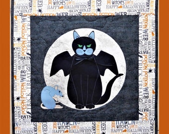 Batty Kitty *Wall Hanging Quilt Pattern* From: Trouble & Boo Designs