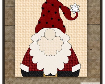 December Gnome *Pre-Cut Fusible Applique Pieces*  From: The Whole Country Caboodle