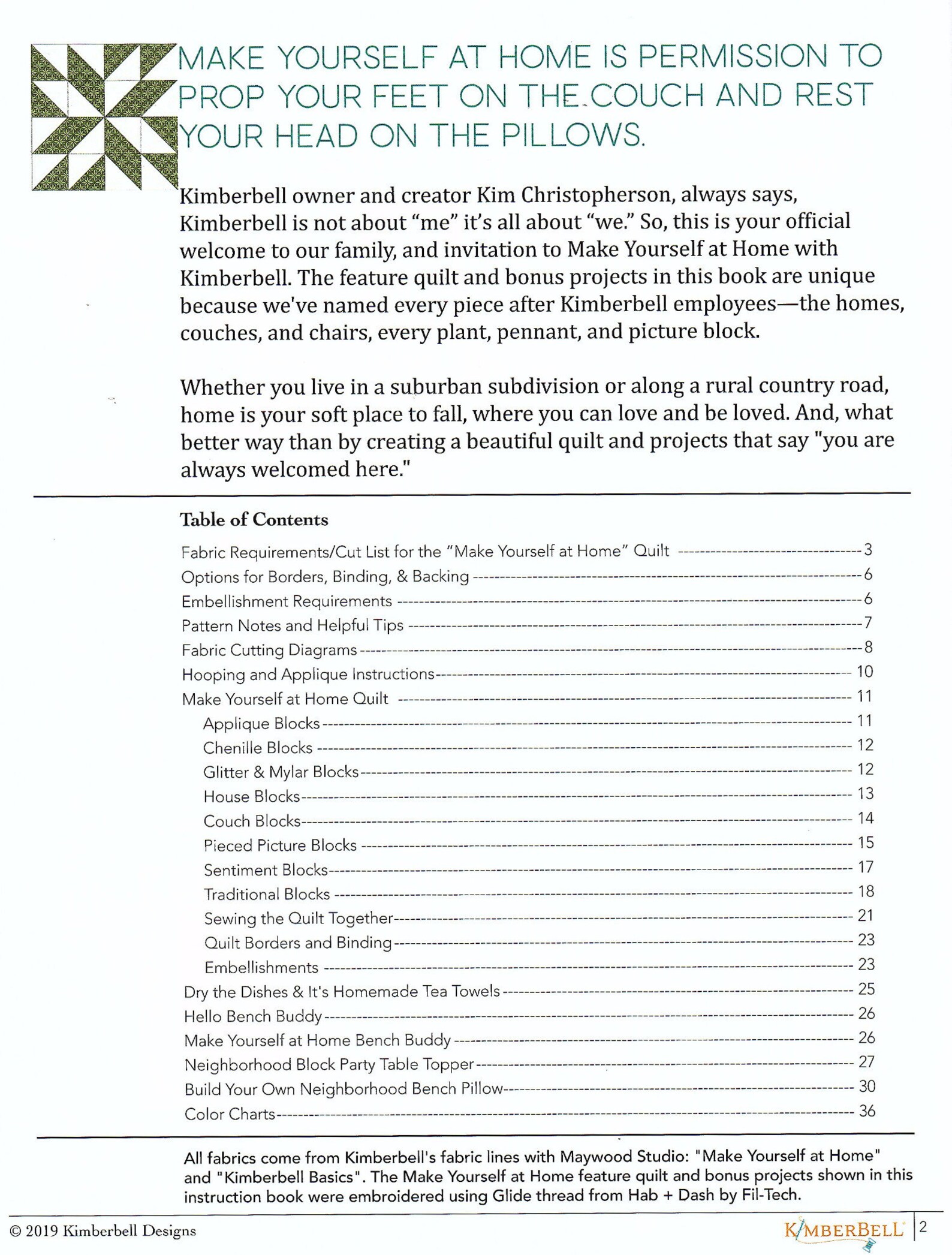 Make Yourself at Home quilt Pattern Project Book Machine Etsy