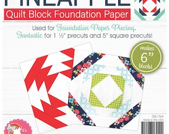 Pineapple 6in Quilt Block Foundation Paper *42 sheets per pad* From: It's Sew Emma