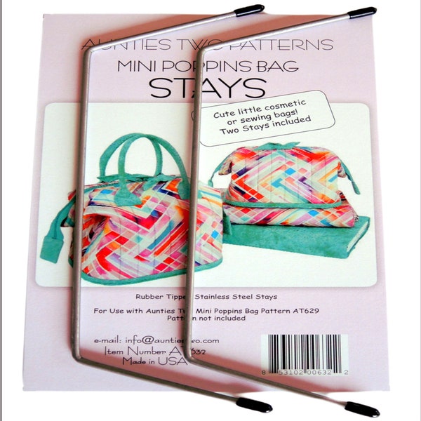 Mini Poppins Bag Stays (Size E) *Fits Mini Poppins Bag, City Bag Downtown, Duchy Dopp* From: Aunties Two Patterns