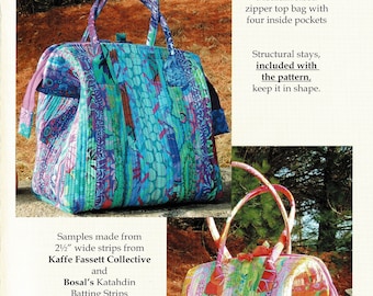 Katahdin Tote *Sewing Pattern + Metal Stays* From: Aunties Two Patterns