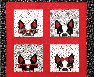 Boston Terrier "Peek-a Boo" Designs *Machine Embroidery CD* From: Desiree's Designs
