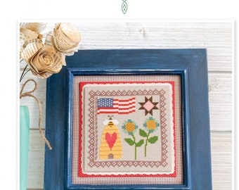 Prim Stitch Series #1 - Patriotism & Industry *Counted Cross Stitch Pattern* From: It's Sew Emma