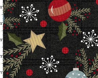 Snowdays Flannel - Ornaments - Woolies (MASF9934-JK) By: Bonnie Sullivan - Maywood Studio