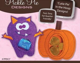 Pumpkin & Monster Candy Cuties *Machine Embroidery Project CD* From: Pickle Pie Designs