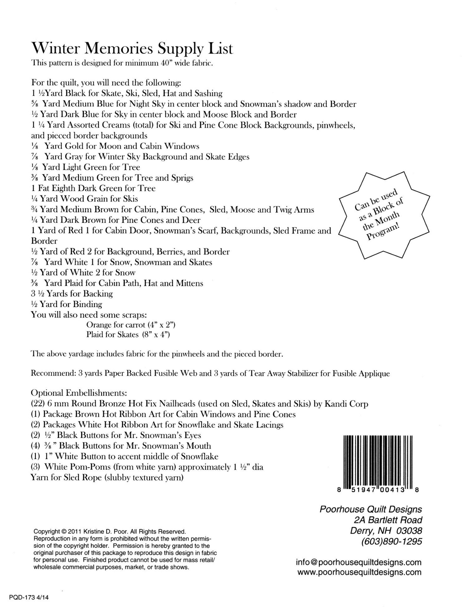 Winter Memories pieced & Applique Quilt Pattern From Etsy