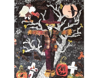 Scarecrow *Autumn / Halloween Collage Wall Hanging Pattern* By: Laura Heine - Fiberworks