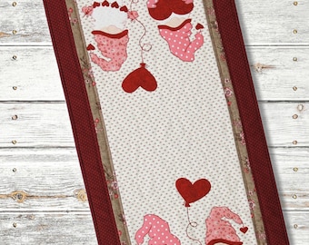 Gnome is Where the Heart is *Quilted Applique Table Runner Sewing Pattern* From: Patch Abilities