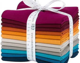 Kona Cotton Solids - Tuscan Skies Palette *Fat Quarter Bundle - 12 Pieces* From: Kaufman Fabrics