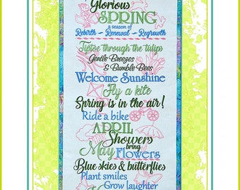 Glorious Spring *Wall Hanging - Machine Embroidery CD* From: Janine Babich Designs