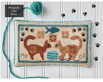 Friendship Series: Playful Cats *Counted Cross Stitch Pattern* By Misty Pursel - Luminous Fiber Arts