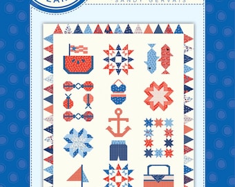 Summer Sampler *13-Month Block of the Month Pieced Quilt Pattern Set* By: Sandy Gervais