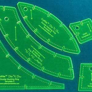 Slit N' Sew Double Wedding Ring Template Set *Acrylic*  From: Quilter's Paradise