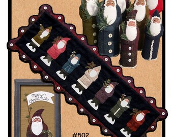 Seven Santa's *Craft / Table Runner Sewing Pattern* By: Bonnie Sullivan - All Through the Night