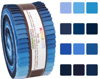 Kona Cotton Solids - Dusk to Dawn Palette *Jelly Roll - 40 Pieces* From: Kaufman Studios