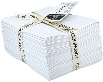Solitaire Whites - Ultra White *Fat Quarter Bundle - 16 Pieces* From: Maywood Studio