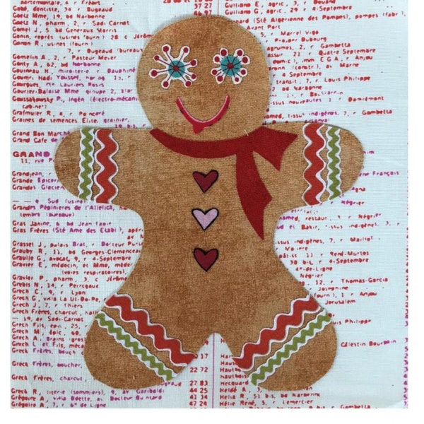 Whatevers! #23 Gingerbread Man *Collage Block Pattern* By- Laura Heine - Fiberworks