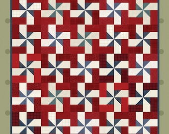 Patriotic Pinwheel *Pieced Quilt Pattern* By: Bonnie Sullivan - All Through the Night