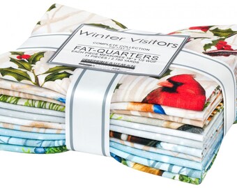 Winter Visitors - Complete Collection *Fat Quarter Bundle - 11 Pieces* By: Hyun Joo Lee & Kaufman Studios