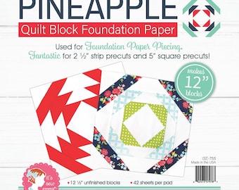 Pineapple 12in Block Foundation Paper *42 sheets per pad* From: It's Sew Emma