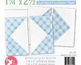 Flying Geese 1.25" x 2.5" Quilt Block Foundation Paper *42 sheets per pad* From: It's Sew Emma