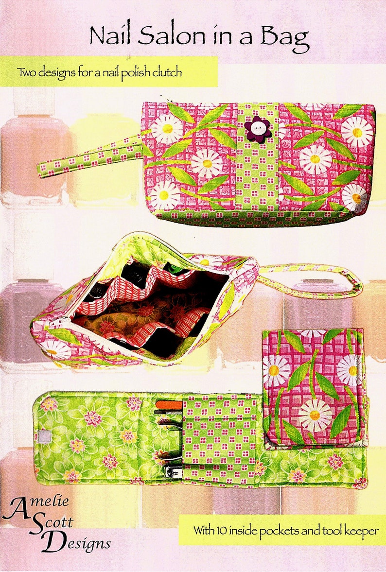 Nail Salon in a Bag nail Polish Clutch Sewing Pattern Etsy