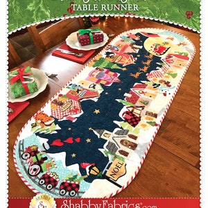 Christmas Eve Table Runner *Applique Sewing Pattern*  From: Shabby Fabrics