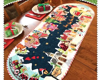 Christmas Eve Table Runner *Applique Sewing Pattern*  From: Shabby Fabrics