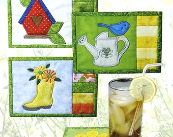 Spring Mug Rugs  *Machine Embroidery Designs*  From: Amelie Scott Designs