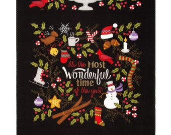 Most Wonderful Time (27" Panel) - Woolies Flannel (MASF9210-J) By: Bonnie Sullivan - Maywood Studio